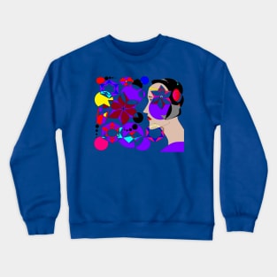 Abstract Lady with Shapes Crewneck Sweatshirt